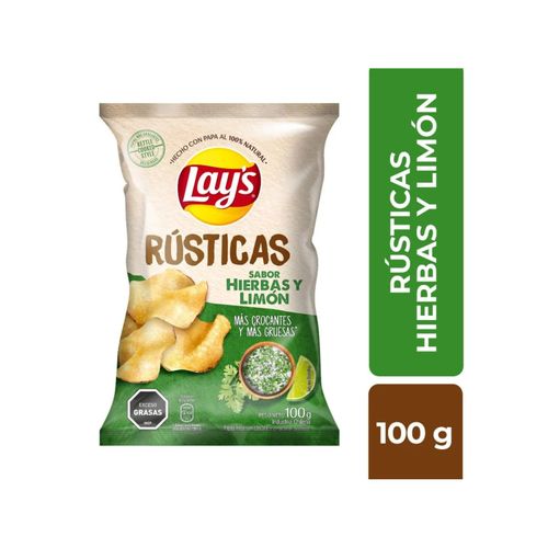 PAPAS LAYS RUSTICAS HIERBAS Y LIMÓN 100GR