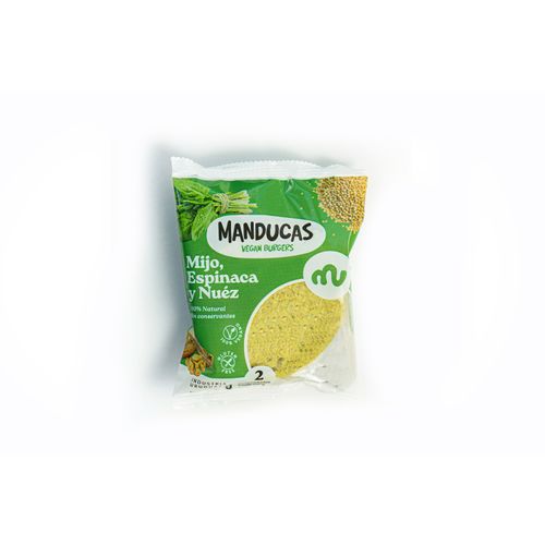 HAMBURGUESAS MANDUCAS SIN GLUTEN MIJO ESPINACA NUEZ 220GR VE