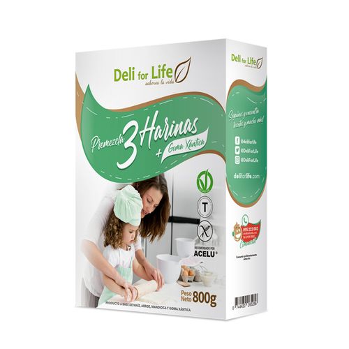 Pre Mezcla Deli For Life Sin Gluten 3 Harinas 800g