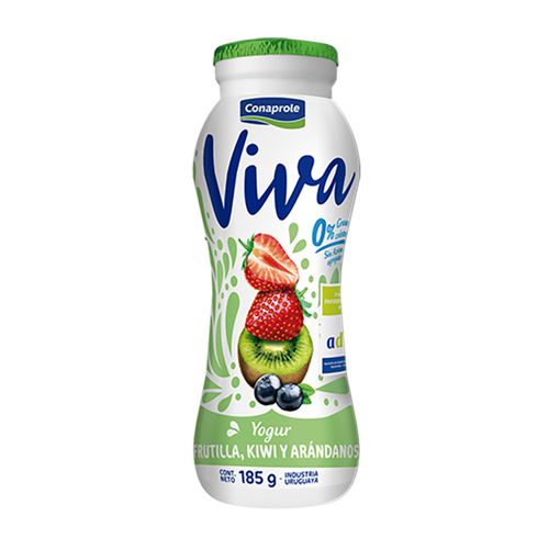Yogur Conaprole Viva Arandano/Kiwi/Frutilla Botella 185Cc .