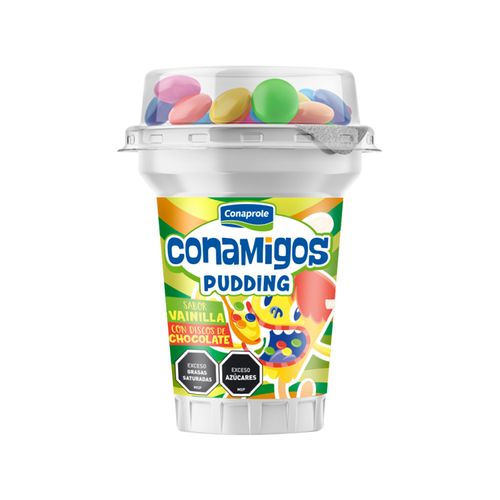 Postre Conamigos Pudding Vainilla . 125Gr C/Discos De Chocol