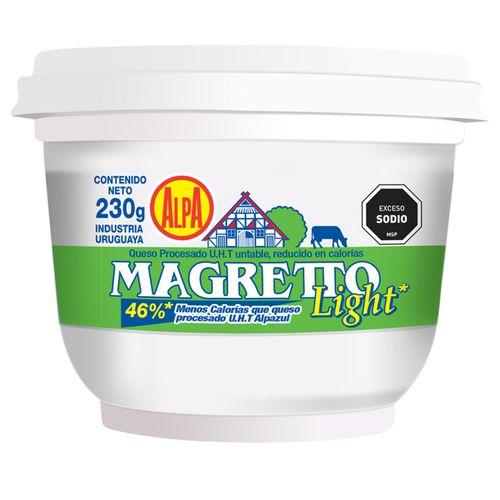 Queso Crema Alpa Magreto Pote 230Gr .