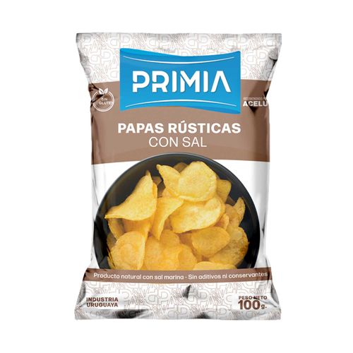 PAPAS RUSTICAS PRIMIA CON SAL MARINA FLOWPACK 100GR