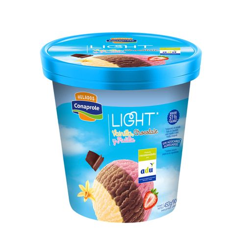 Helado Conaprole Triple Dietetico Vainilla Frutilla Y Chocol
