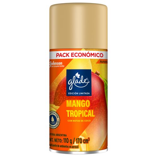 AROMATIZANTE GLADE AEROSOL MANGO TROPICAL ECONOMICO 170CC