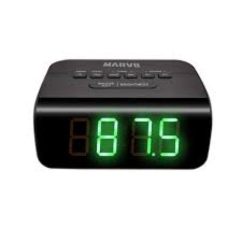 RADIO RELOJ MARVO HAR-001 AM/FM, NEGRO AC 230V/50HZ 5W