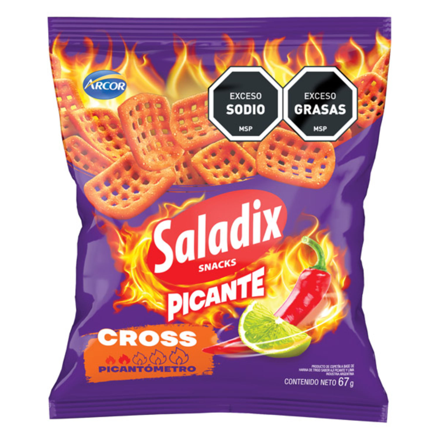 SNACKS SALADIX CROSS PICANTE 67GR - El Dorado