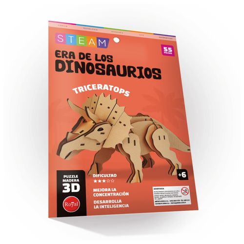 PUZZLE ROYAL DINO MADERA 55PCS 3D