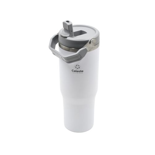 BOTELLA CELESTE MSB-005 DEPORTIVA BLANCO CON MANIJA Y PICO D