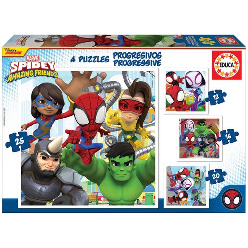 PUZZLE EDUCA 4EN1 SPIDEY Y SUS AMIGOS