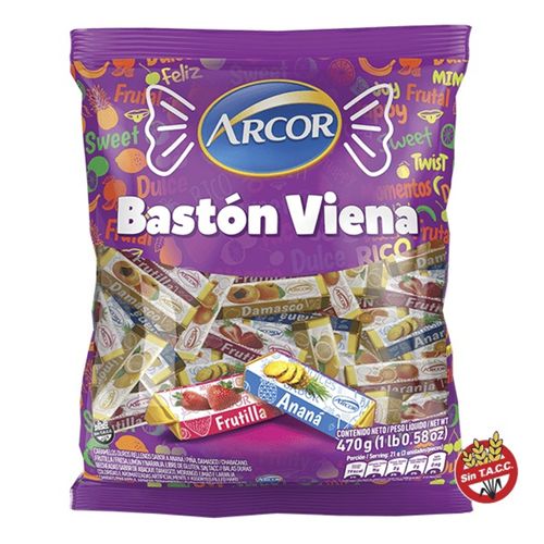 Caramelo Arcor Baston Vienta Frutales 470Grs