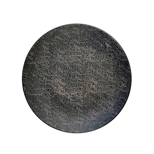 PLATO CELESTE 24MA002-1 LLANO STONE NEGRO CERAMICA 26CM