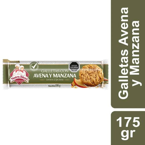 GALLETA NUTRABIEN AVENA, MANZANA 175GR