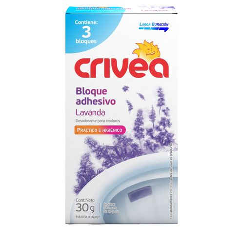 Desodorante Crivea Bloque Adhesivo Lavanda 30Gr Para Inodoro