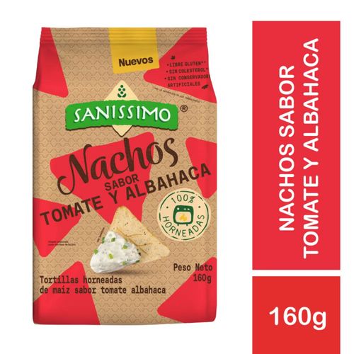 NACHOS SANISSIMO TOMATE ALBAHACA 160GR