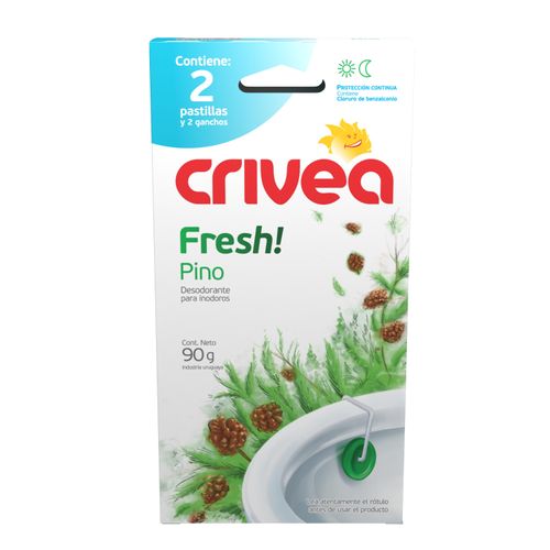 Desodorante P/Inodoro Crivea Pastilla Pino Canasta 2X45Gr .