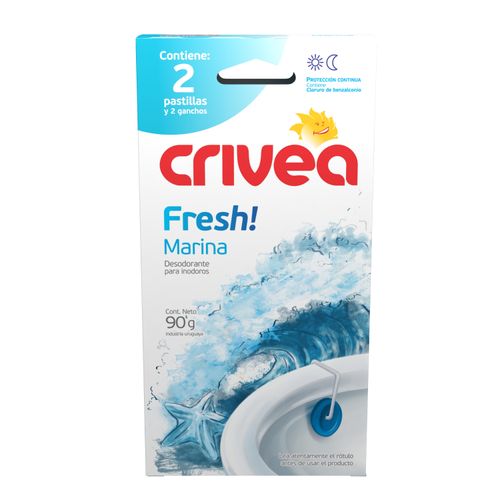 Desodorante P/Inodoro Crivea Pastilla Marina Canasta 2X45Gr