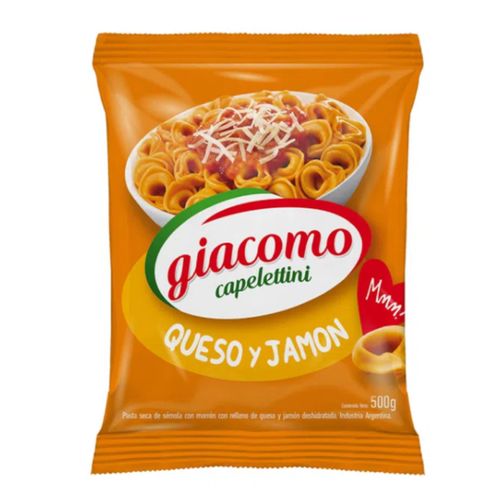 Fideos Giacomo Capeleti De Jamon Y Queso 500 g