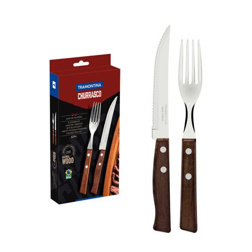 JUEGO TRAMONTINA ASADO MADERAY ACERO