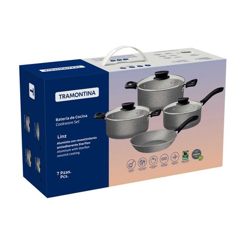 JUEGO TRAMONTINA DE BATERIA TEFLON 7PZAS