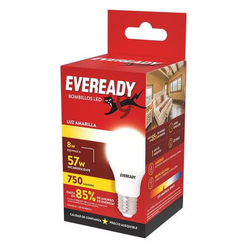 LAMPARA EVEREADY E303958400 LED 8W CALIDA