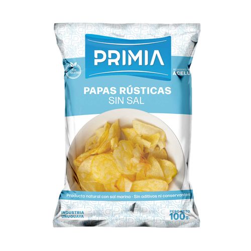 PAPAS RUSTICAS PRIMIA SIN SAL FLOWPACK 100GR