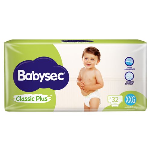 Pañal Babysec Classic Plus Xxg X32