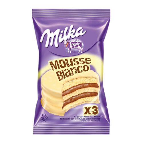 Alfajor Milka Mousse Triple Blanco 55Gr