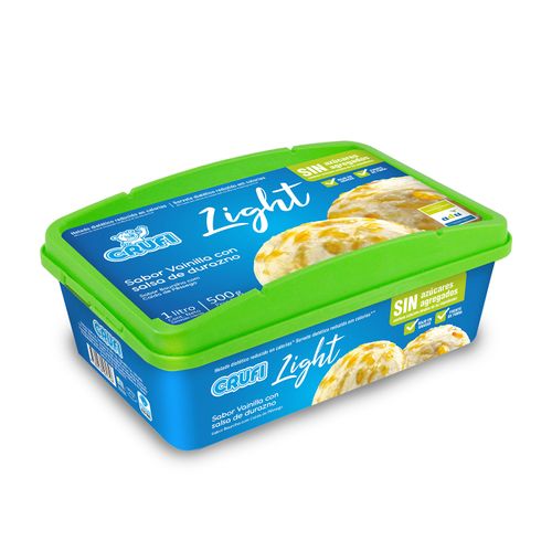 Helado Crufi Diet 1Lt Vainilla C/Salsa Durazno
