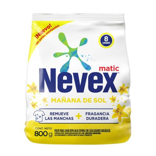Jabon En Polvo Nevex Matic Sol 800Gr Removedor De Manchas