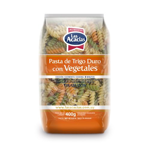 Fideos Las Acacias Vegetales Tirabuzon 500Gr