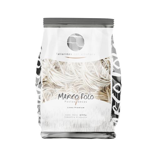 Fideos Marcopolo Premium Albahaca Tallarin 500Gr