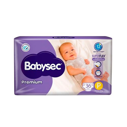Pañal Babysec Premium Ch Hiper Pack 36Un