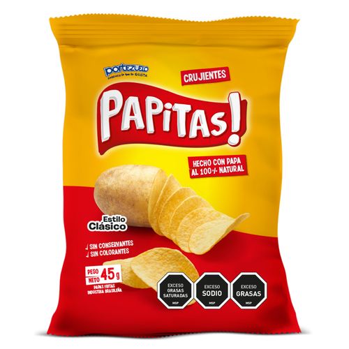 PAPAS FRITAS PORTEZUELO CLASICAS 45GR FLOW PACK