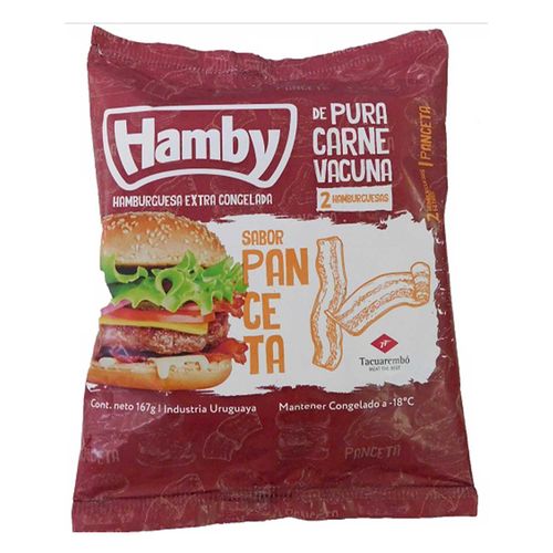 HAMBURGUESA HAMBY PANCETA SABORIZADA 2UND 167GR FLOW PACK