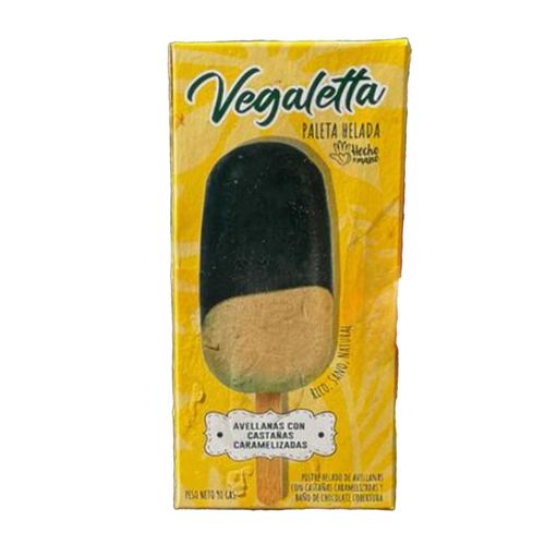 HELADO VEGALATTO PALETA AVELLANA CON CASTAÑAS CARAMELIZADAS