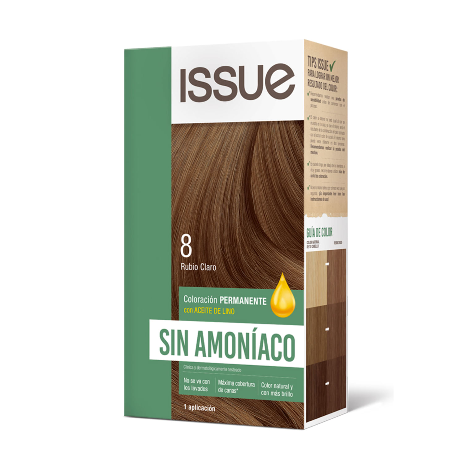 COLORACION ISSUE RUBIO CLARO N*8 KIT C10 47GR - El Dorado