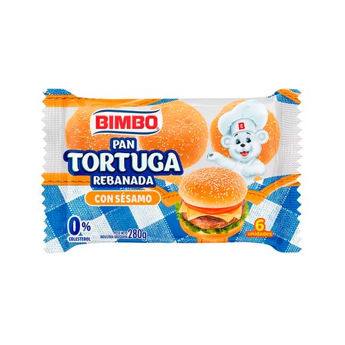 Pan Bimbo Tortuga Sesamo 6Un 280Gr
