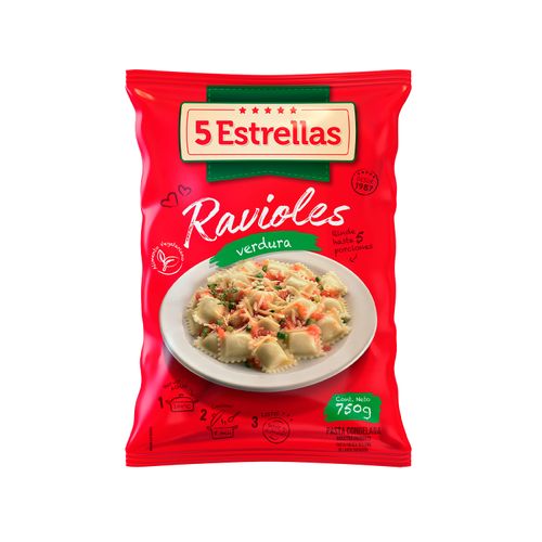 RAVIOLES 5 ESTRELLAS CONGELADO VERDURAS 750GR