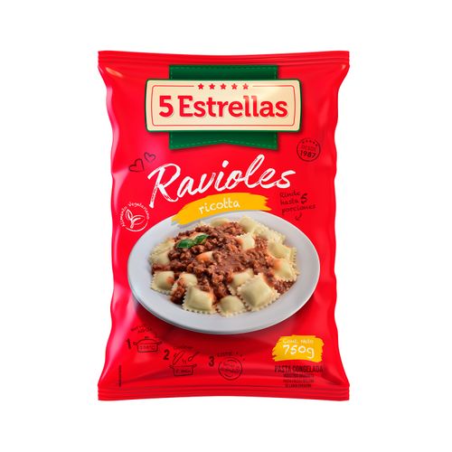 RAVIOLES 5 ESTRELLAS CONGELADO RICOTTA 750GR
