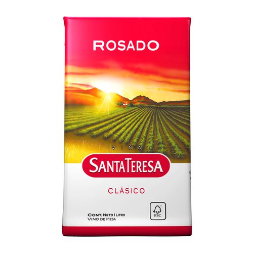 Vino Santa Teresa Rosado Tetra 1Lt .