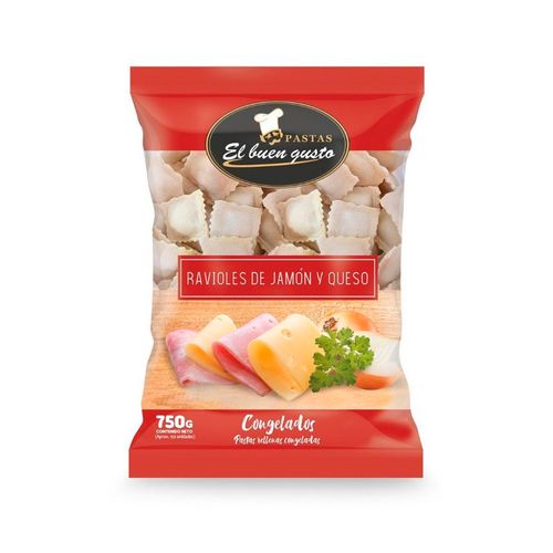 Ravioles El Buen Gusto Congelados Jamon Y Queso 750Gr