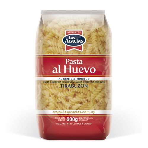Fideos Las Acacias Al Huevo Tirabuzón 500Gr