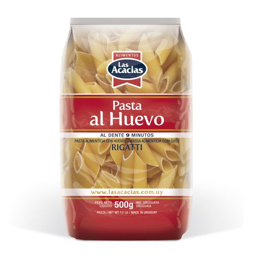 Fideos Las Acacias Al Huevo Rigatti 500Gr