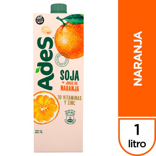 Jugo Ades Naranja 1Lt .