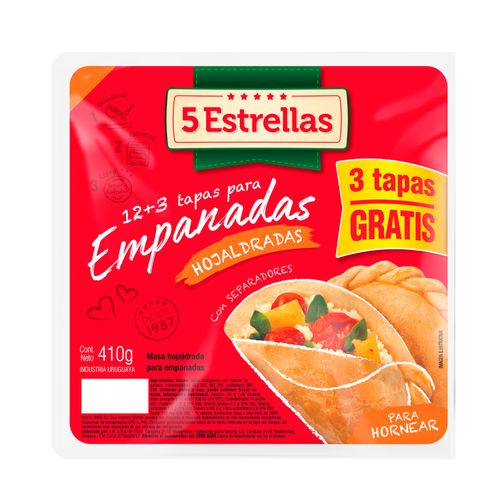 Tapa 5 Estrellas Para Empanada Hojaldrada 12Un 330Gr