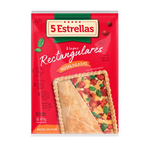 Tapa 5 Estrellas Hojaldrada Rectangular 470Gr