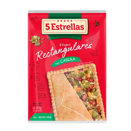 Tapa 5 Estrellas Casera Rectangular 470Gr