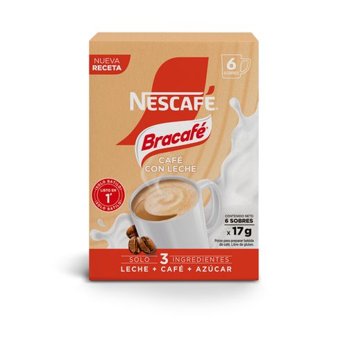 CAFE NESCAFE CON LECHE 6 SOBRES X17GR