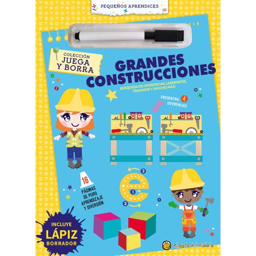 LIBRO PRH INFANTIL/JUVENIL JUEGA Y BORRA. GRANDES CONSTRUCCI